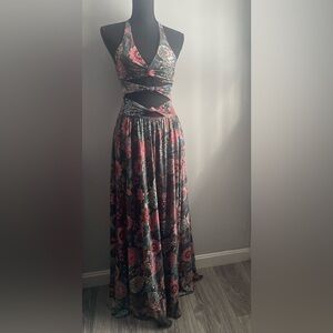 Floral Maxi dress with Cut-Out Detail